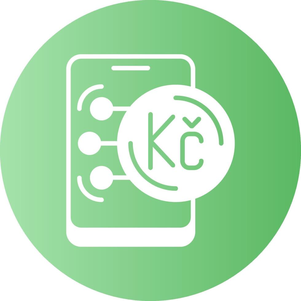 Czech Koruna in Mobile Gradient Circle Icon vector
