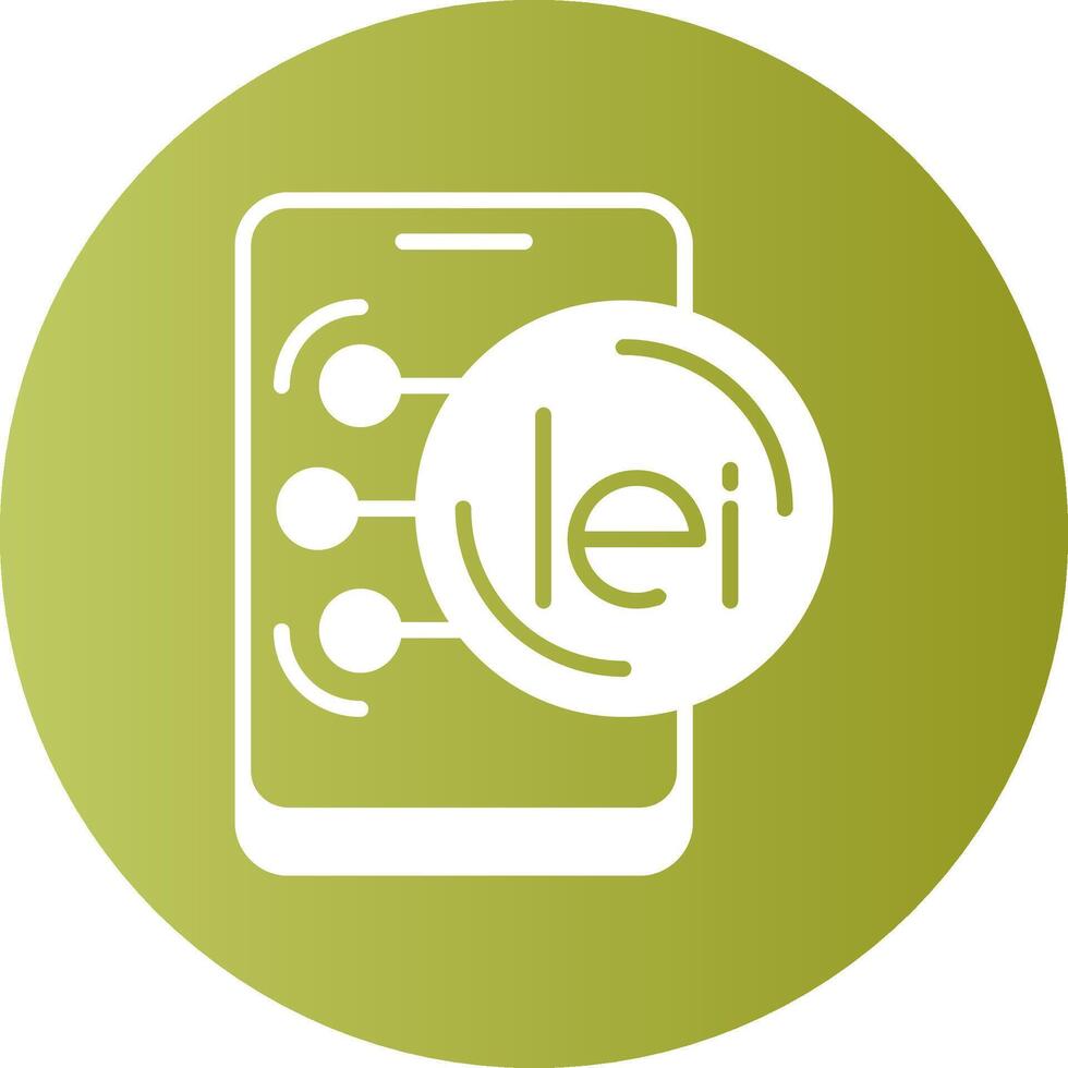 Romanian Leu in Mobile Gradient Circle Icon vector
