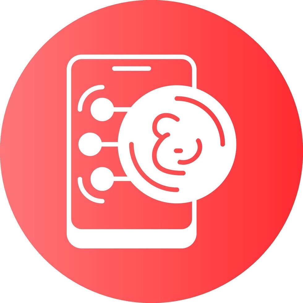 Omani Rial in Mobile Gradient Circle Icon vector