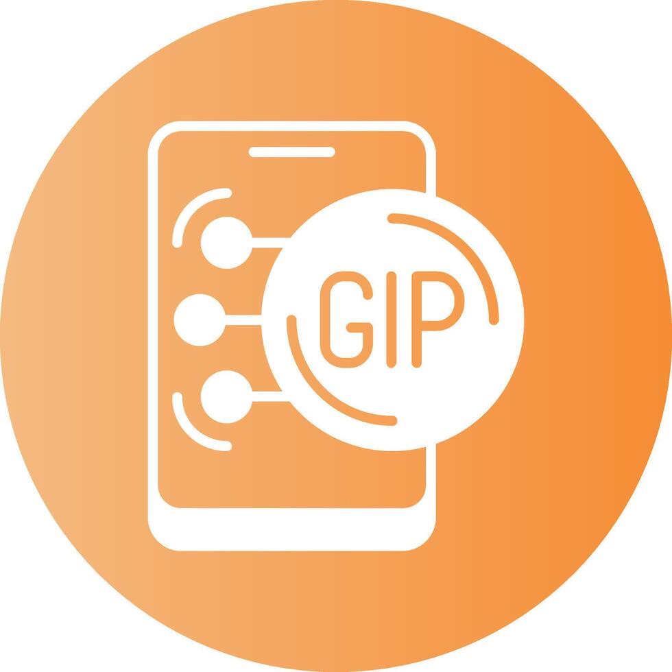 Gibraltar Pound in Mobile Gradient Circle Icon vector