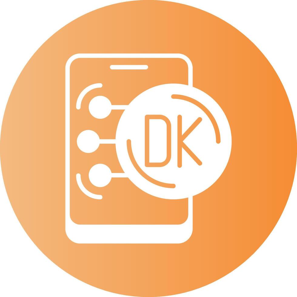 Danish Krone in Mobile Gradient Circle Icon vector