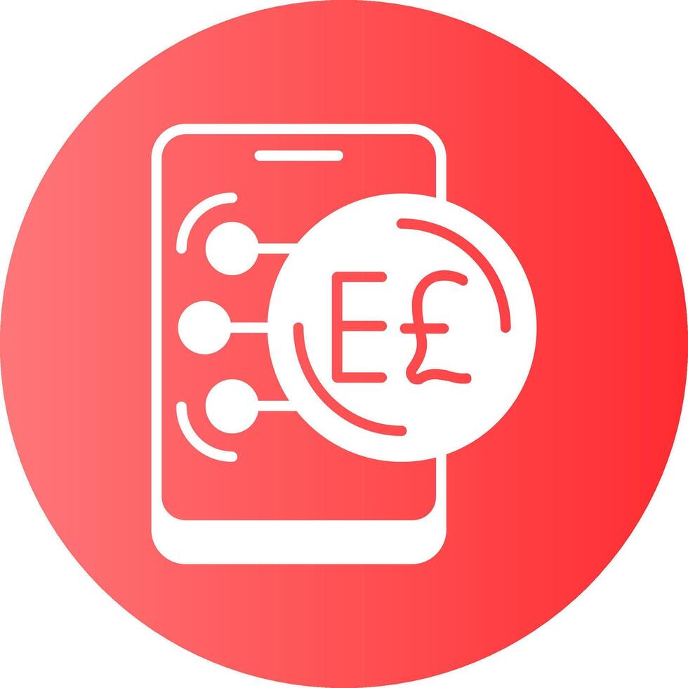 Egypt Currency in Mobile Gradient Circle Icon vector