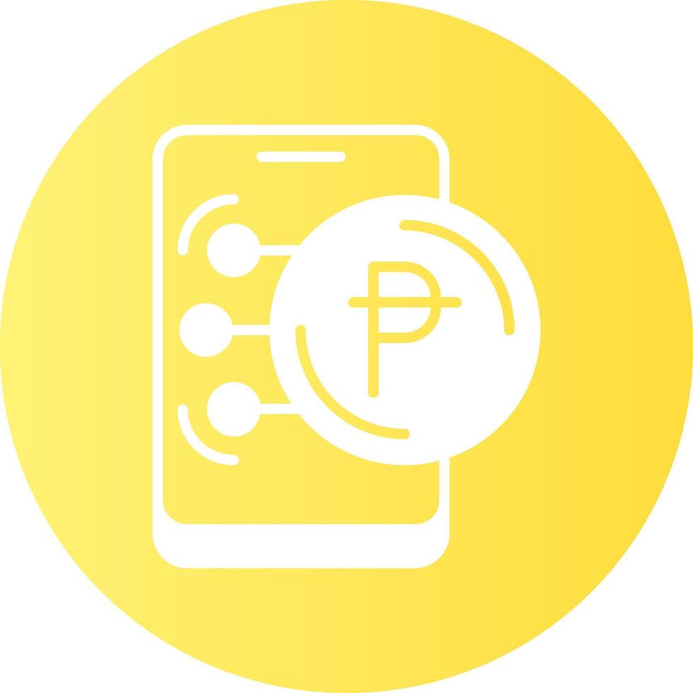 Spain pesetas in Mobile Gradient Circle Icon vector