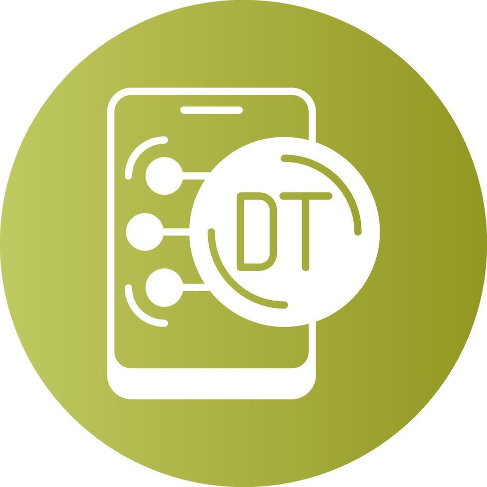 Tunisian Dinar in Mobile Gradient Circle Icon vector