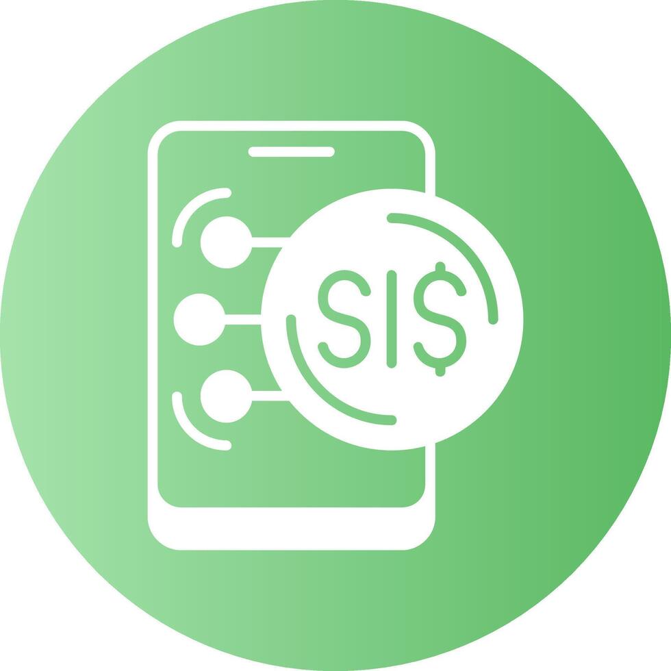 Solomon Islands Dollar in Mobile Gradient Circle Icon vector