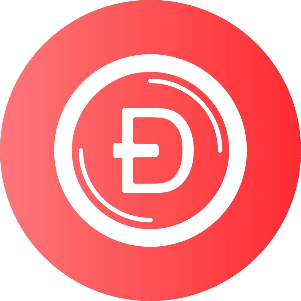 Dogecoin Gradient Circle Icon vector