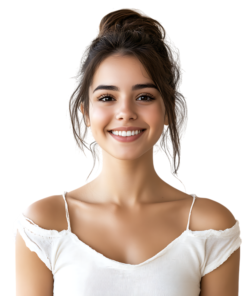 Smiling Young Woman Portrait Headshot Professional Headshot Female Model White Background against transparent background png