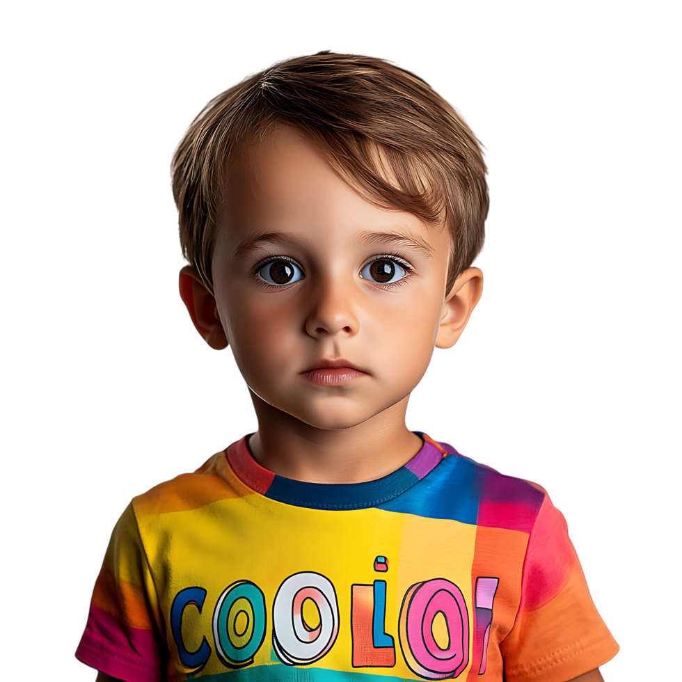 Adorable Child Portrait A Striking Image of a Young Boy against transparent background png