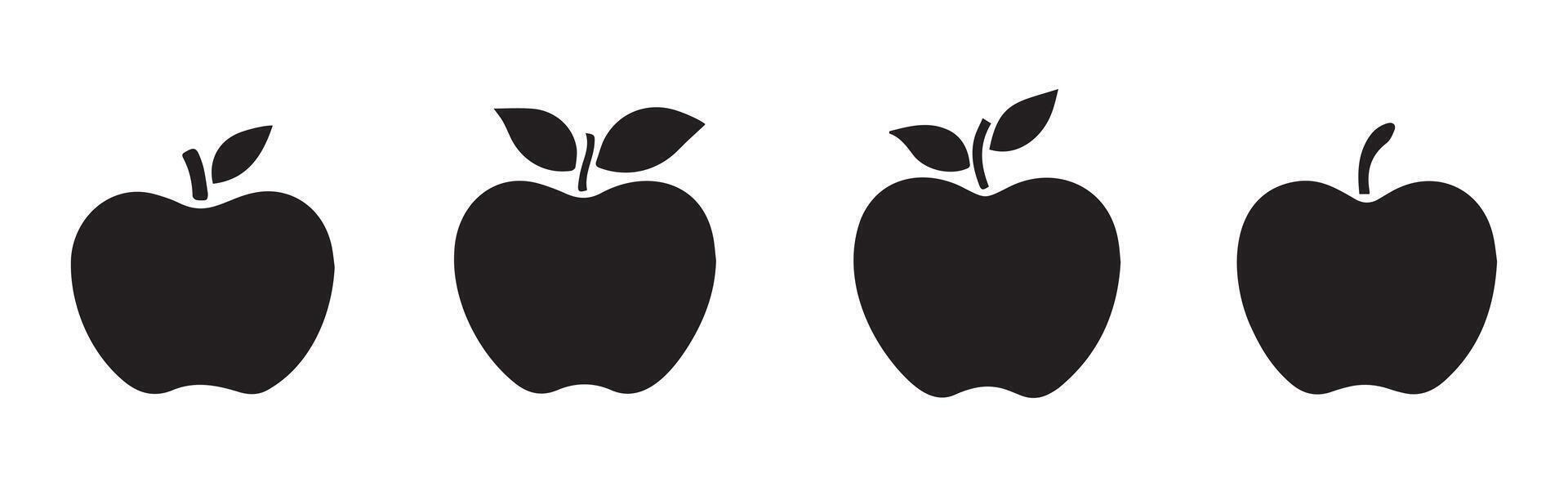 Four Apples Silhouette Clipart vector
