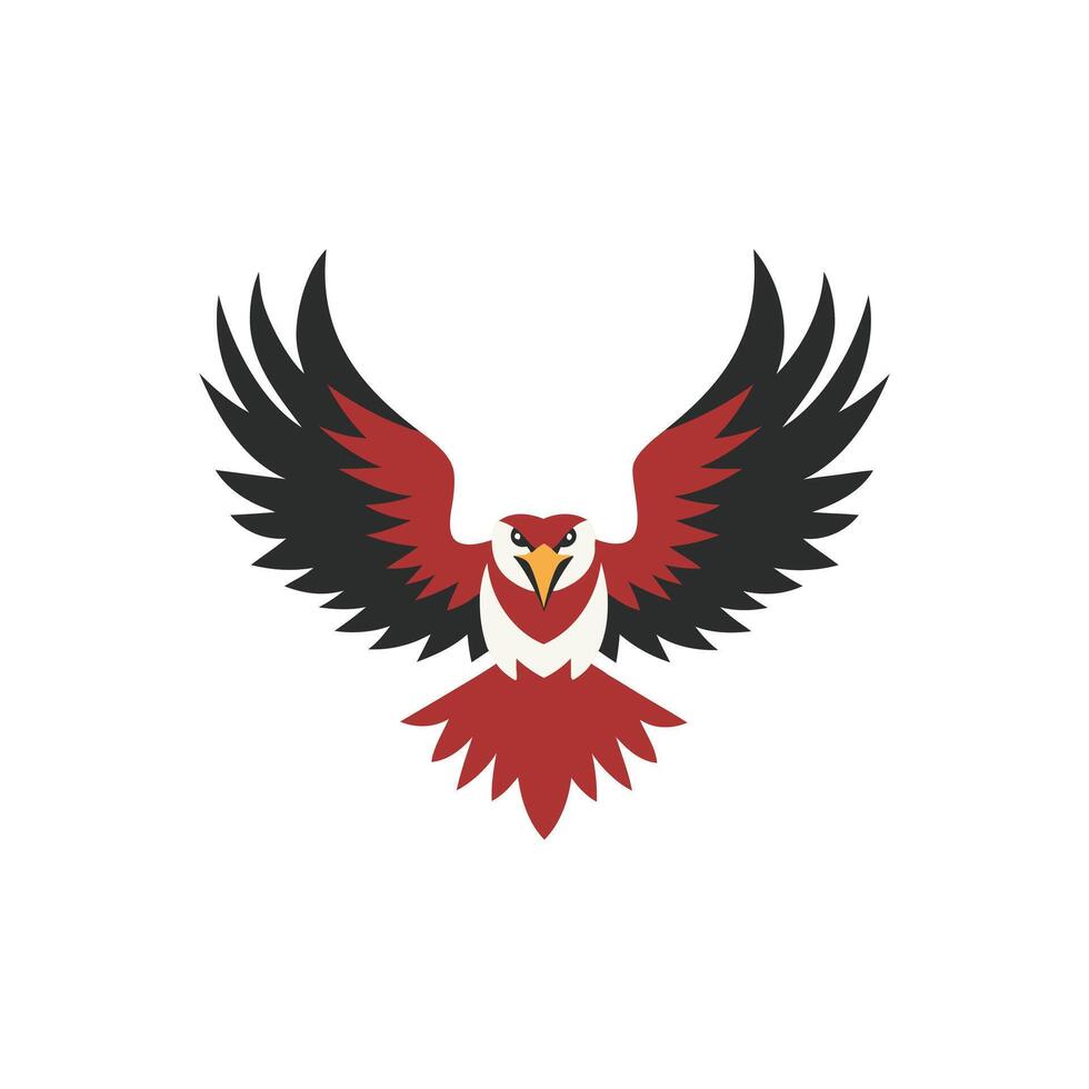 Red and Black Eagle Logo Design Illustration vector