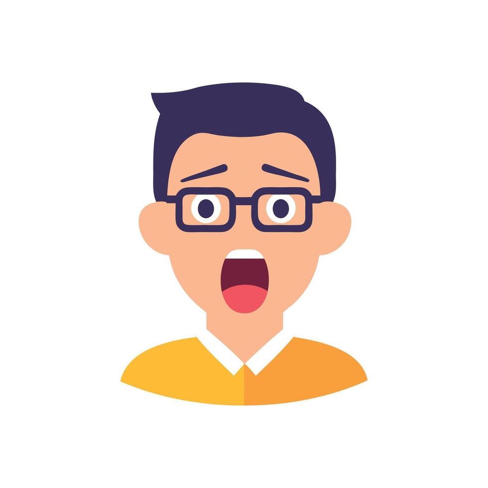 Surprised Man Avatar Illustration vector