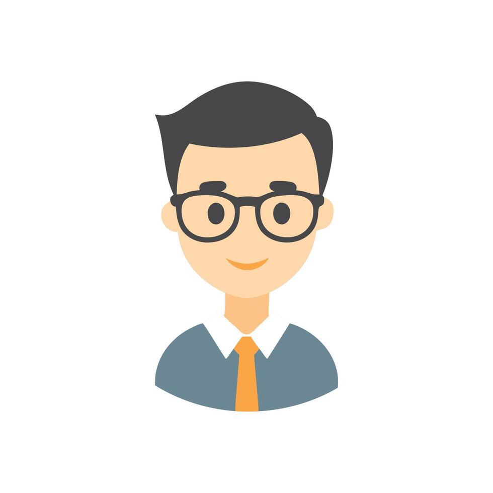 Smiling Cartoon Businessman Avatar Icon vector