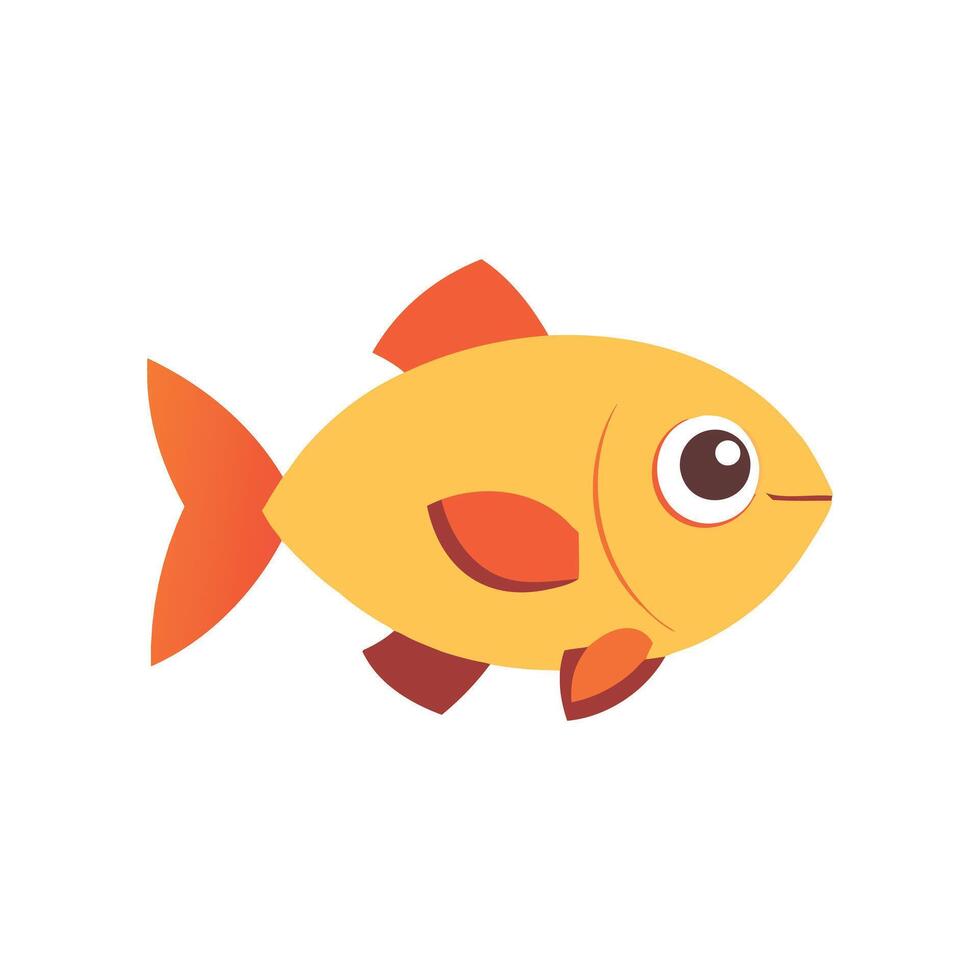 Cute Goldfish Illustration Cartoon Fish Image vector