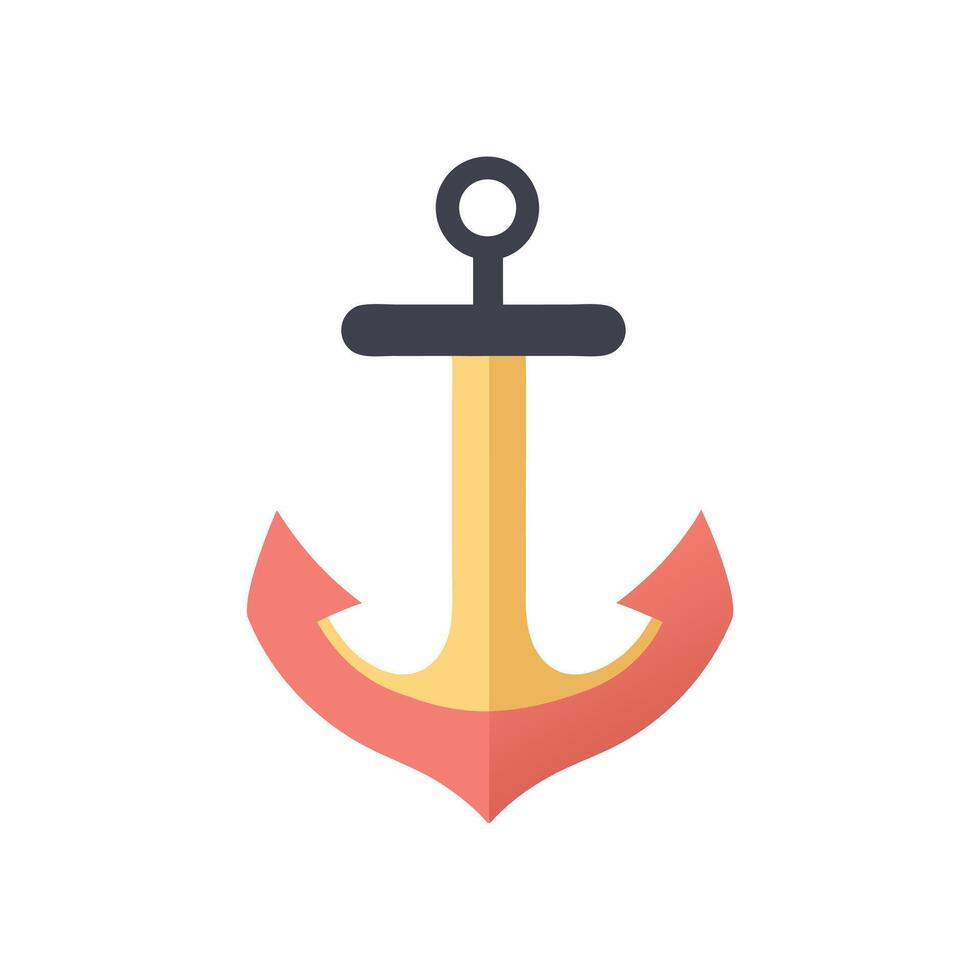 Anchor Icon Flat Design Nautical Symbol vector