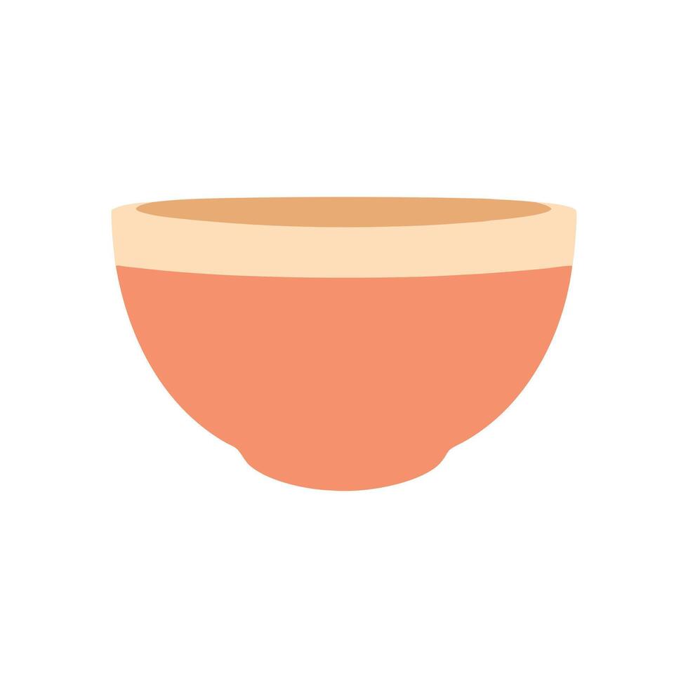 Orange Ceramic Bowl Simple Kitchenware Illustration vector