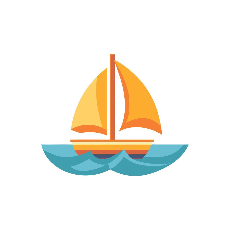Sailboat on the Ocean A Summery Icon vector