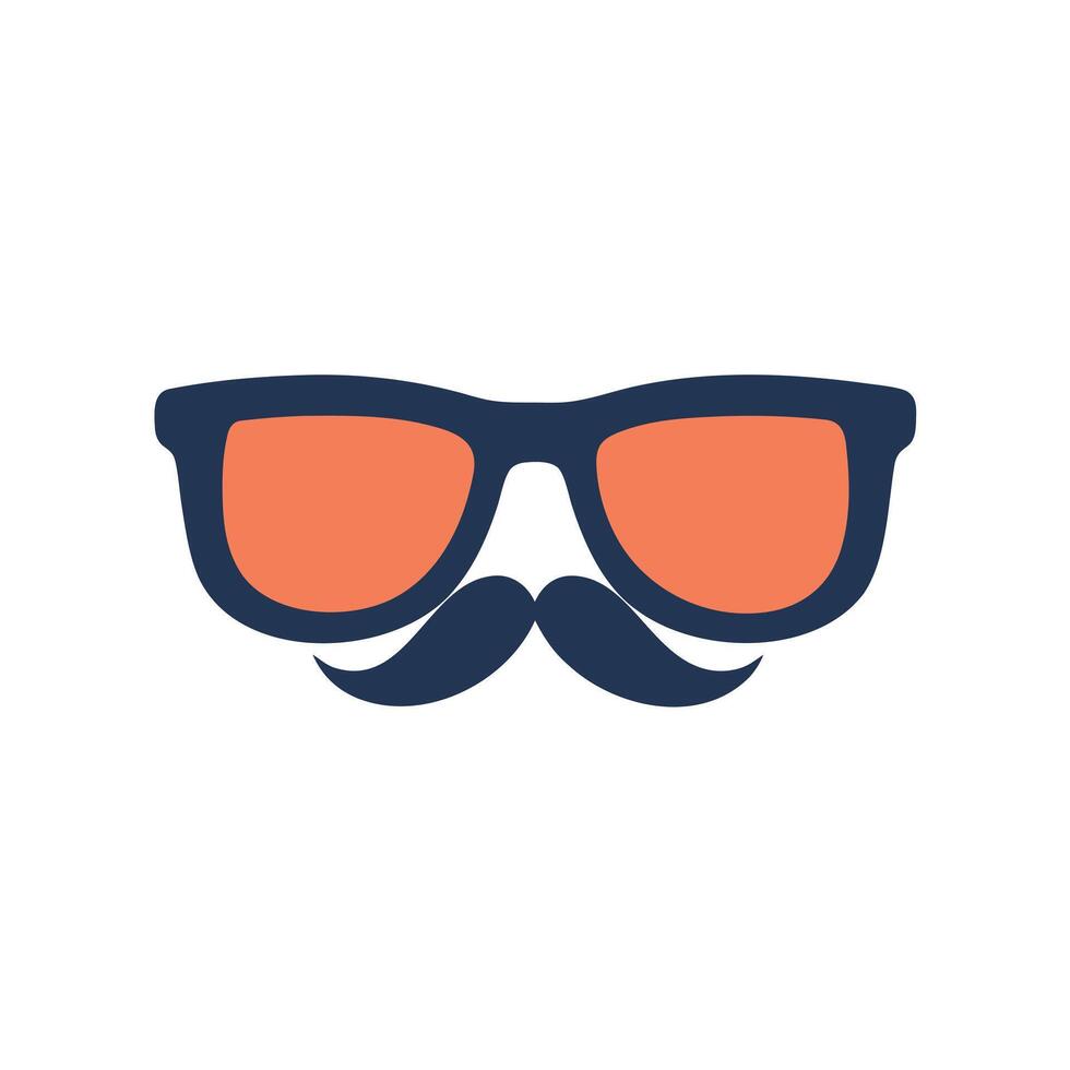Cool Mustache and Sunglasses Icon Graphic vector