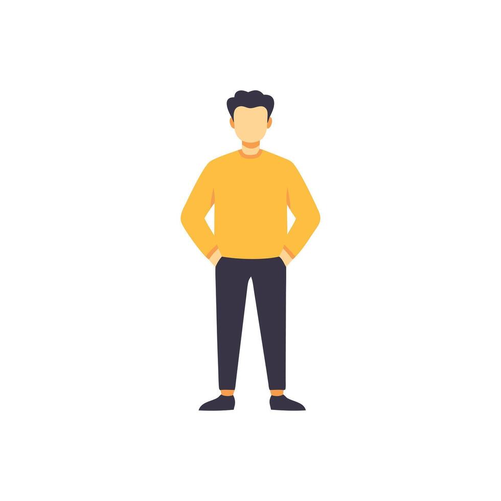 Simple Illustration of a Man Flat Design Character for Websites and Apps vector