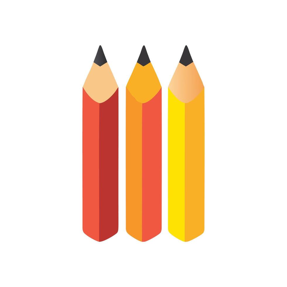 Three Colored Pencils Illustration vector