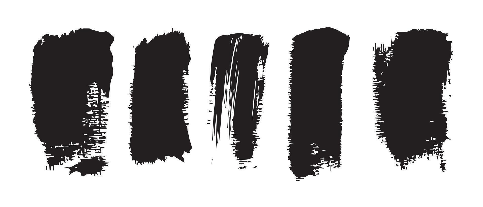 Handcrafted Black Brush Strokes for Creative Projects vector