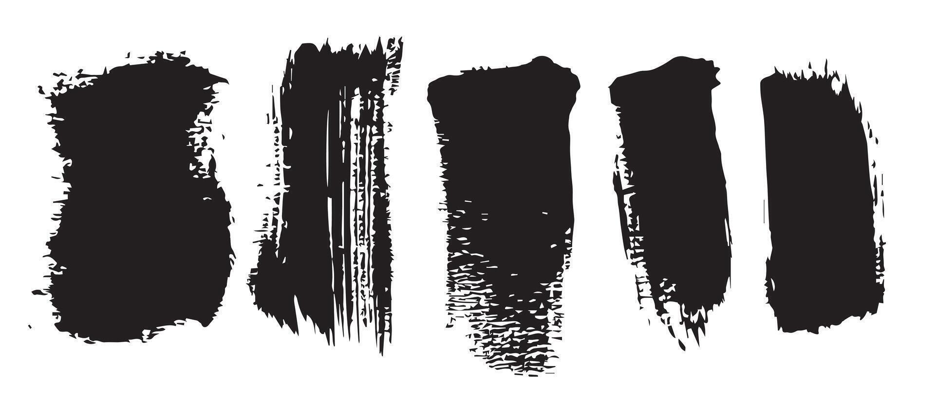 Artistic Black Brush Strokes for Backgrounds vector