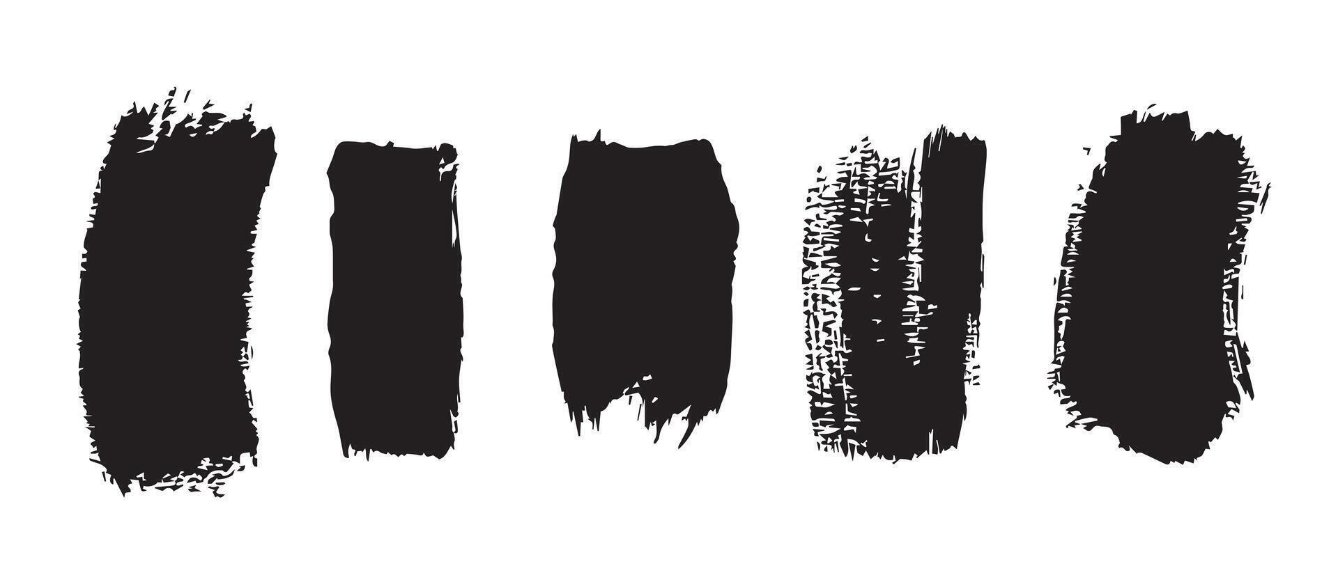 Gritty Black Brush Strokes for Background Effects vector