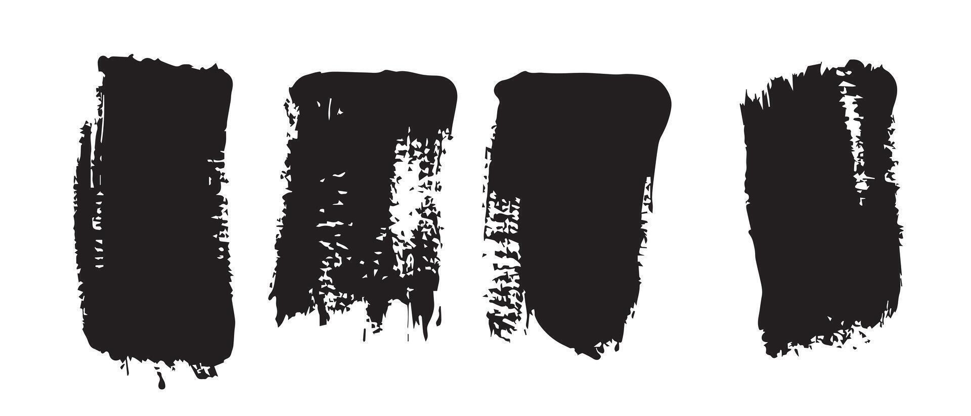 Rough Black Brush Strokes for Layout Design vector