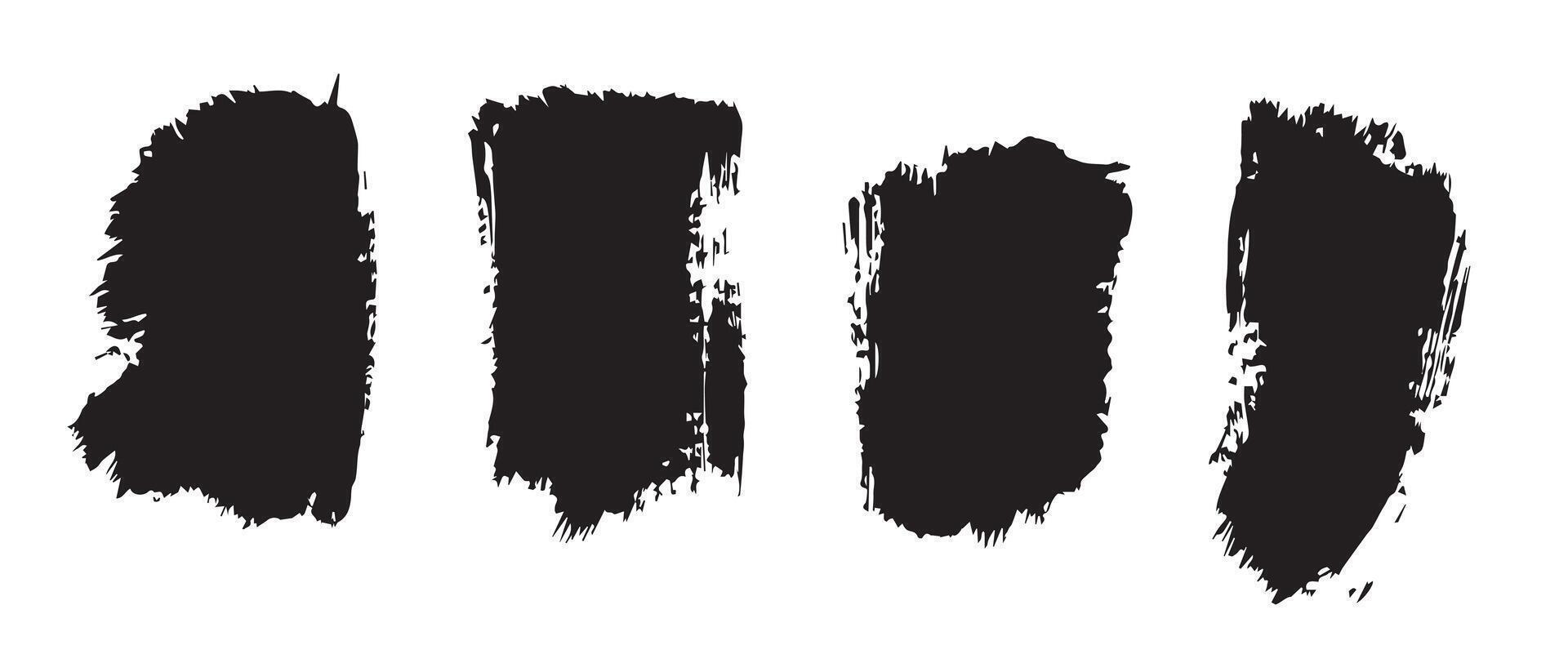 Rugged Black Brush Strokes for Artistic Projects vector