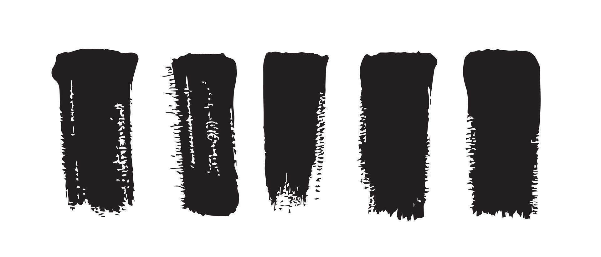 Moody Black Brush Strokes for Visual Design vector