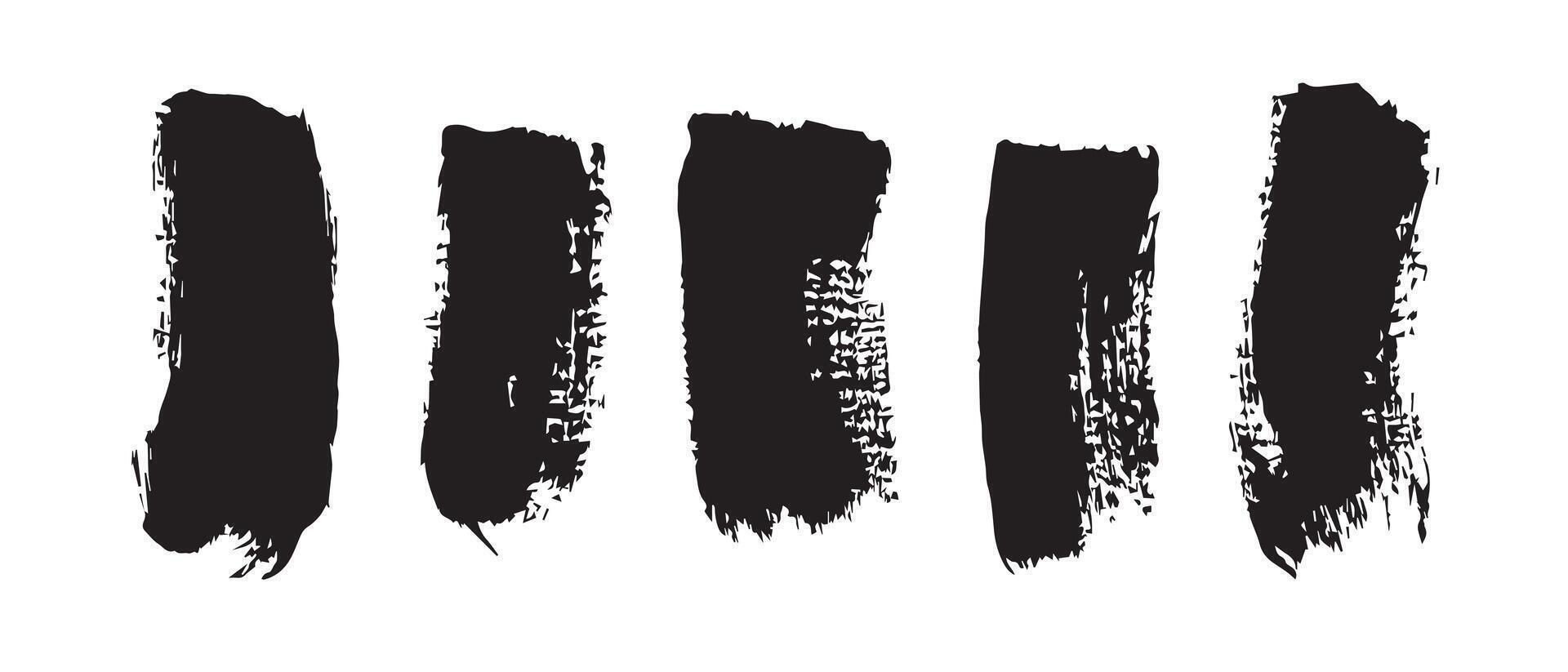 Paint-Like Black Brush Strokes for Digital Use vector