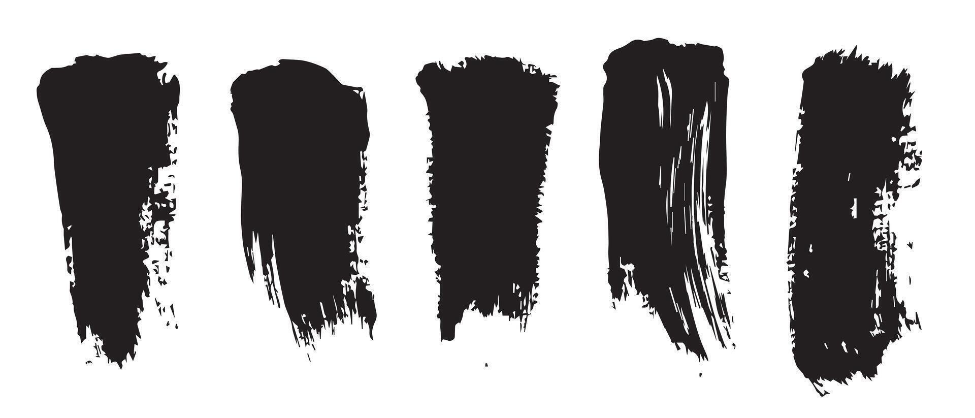 Jagged Edge Black Brush Strokes for Texture Work vector