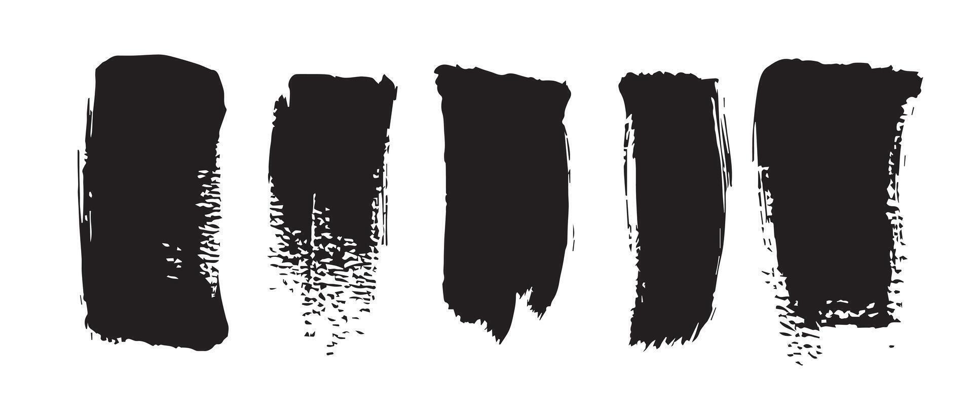 DIY Black Brush Strokes for Artistic Layouts vector