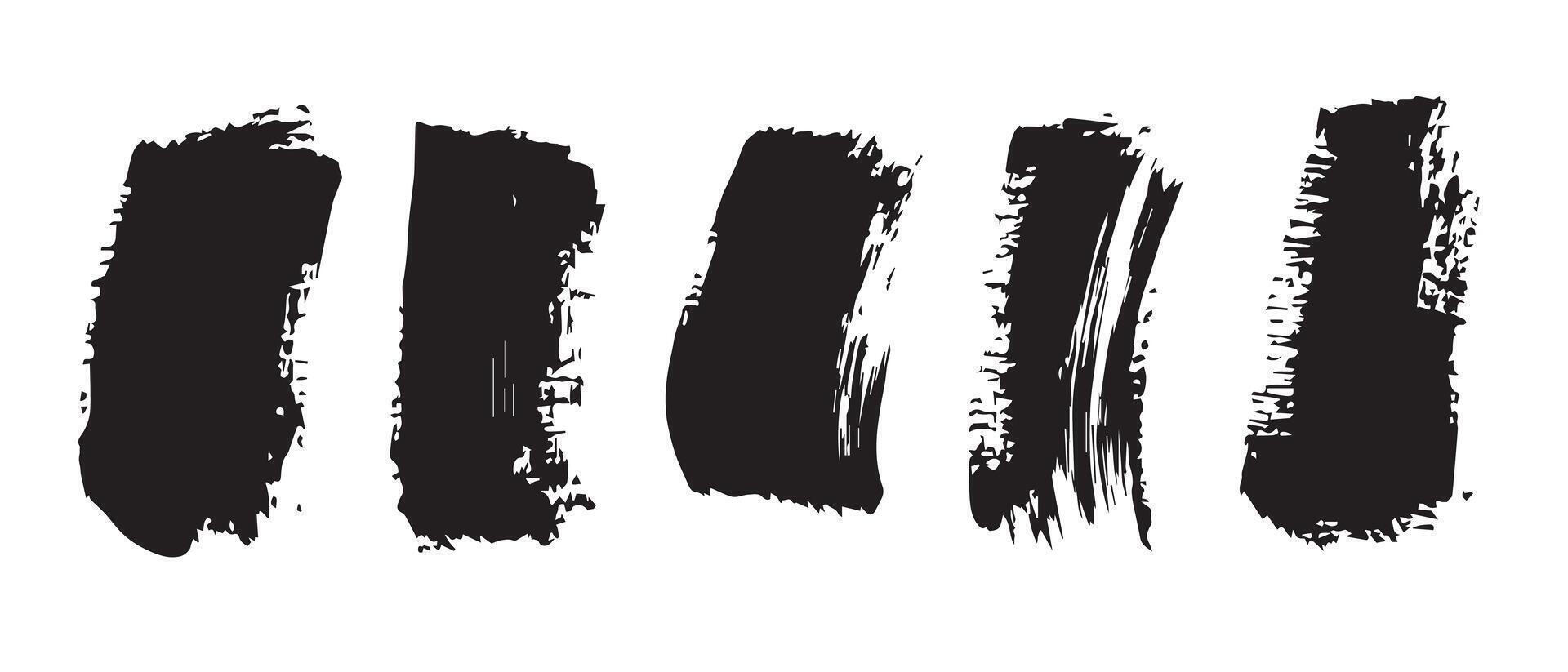 Rough Paint Black Brush Strokes for Assets vector