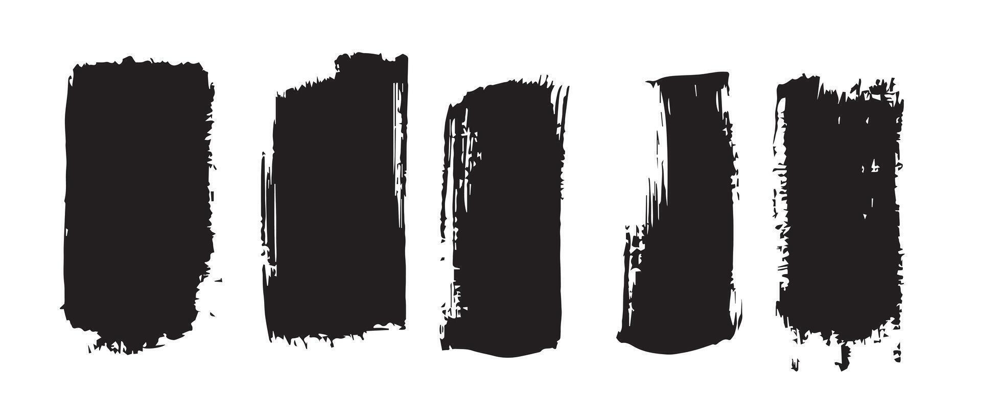 Irregular Black Brush Strokes for Graphic Work vector