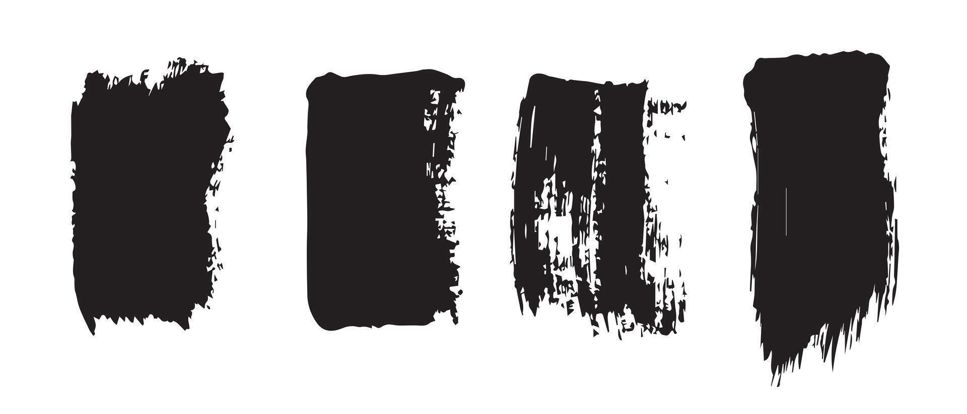 Wet Black Brush Strokes for Design Elements vector