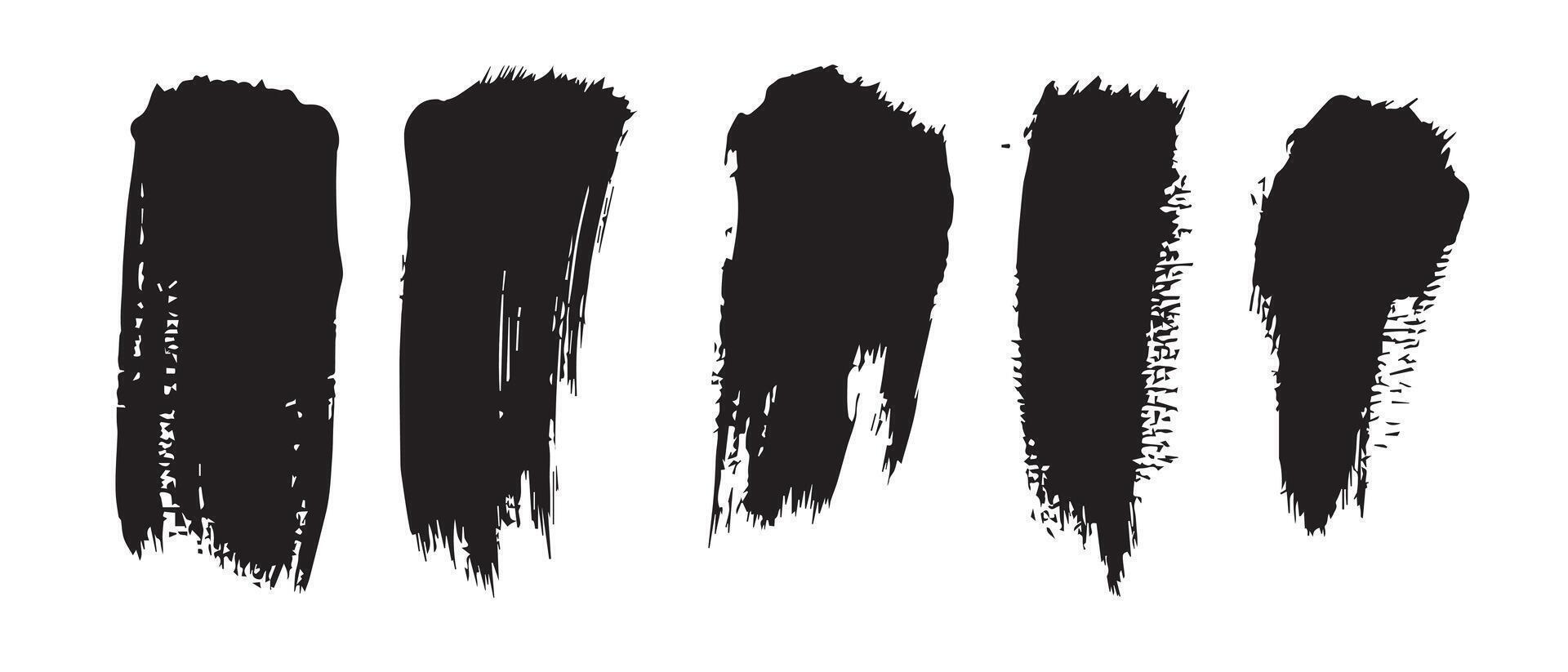 Rough Cut Black Brush Strokes for Graphic Design vector