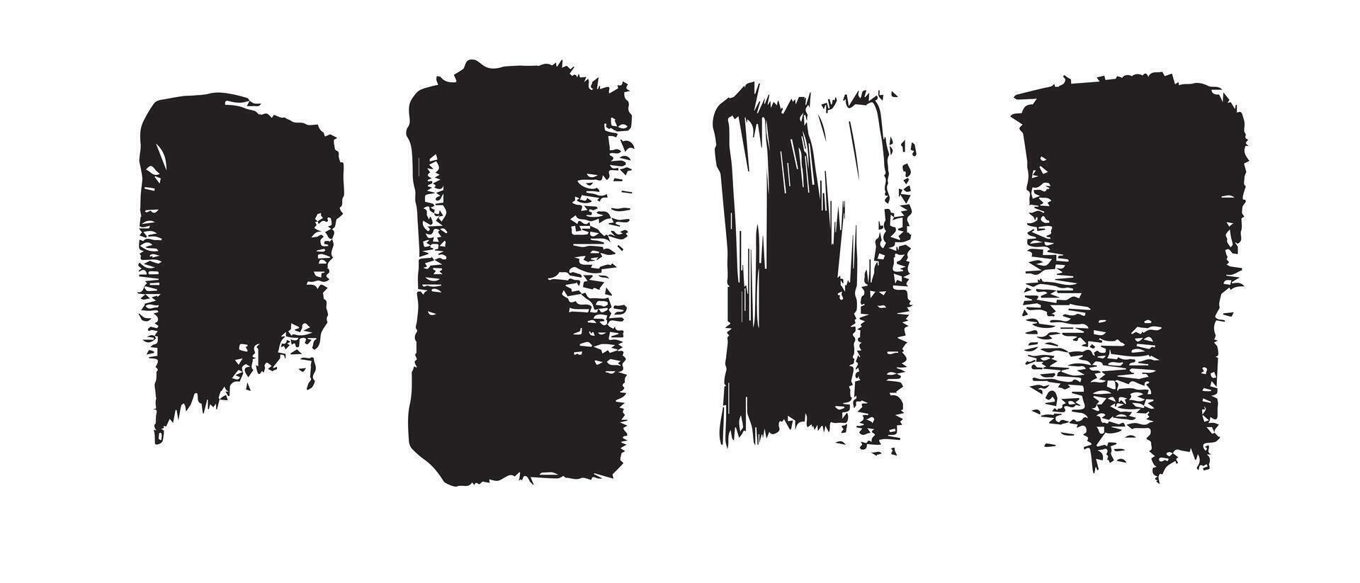 Black Paint Brush Strokes for Bold Visuals vector