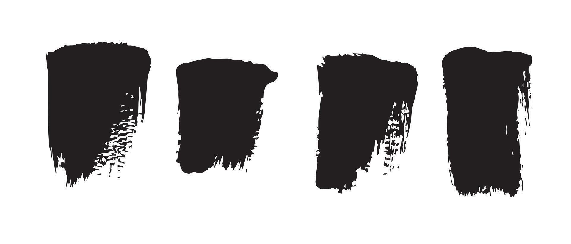 Fluid Motion Black Brush Strokes for Art Packs vector