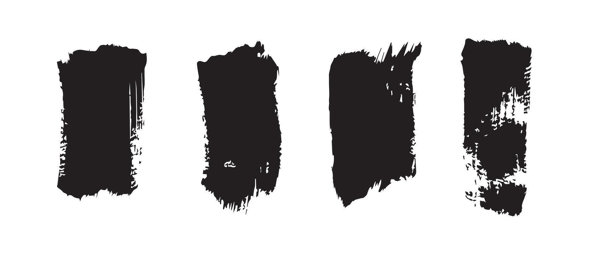 Craft-Inspired Black Brush Strokes for DIY Looks vector