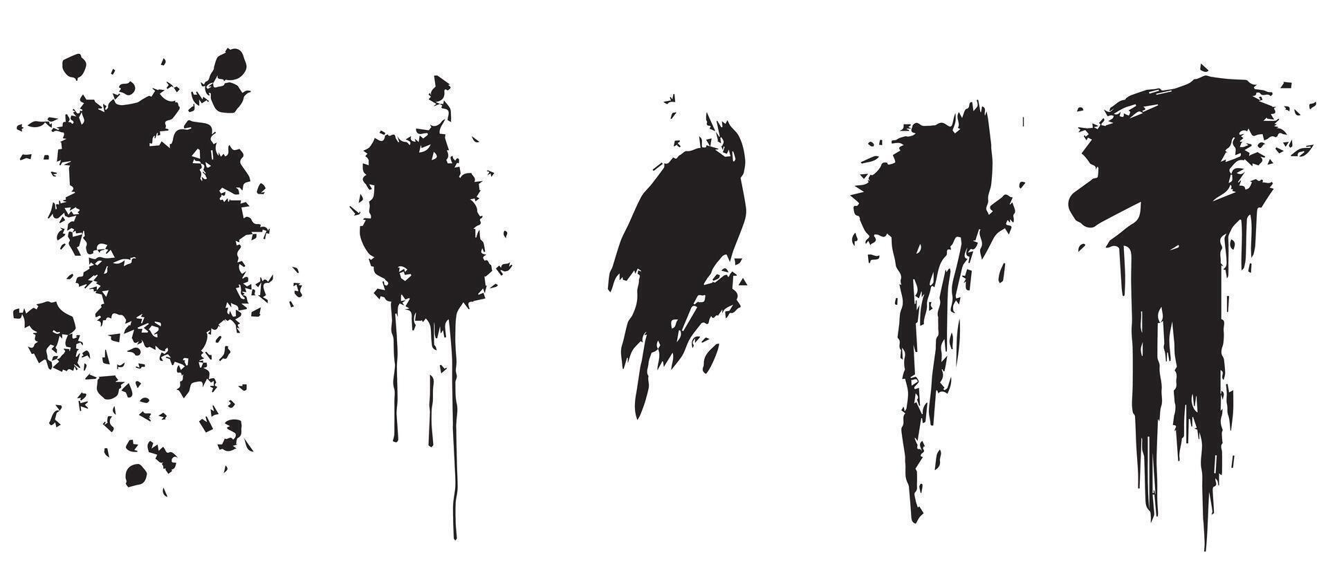 Black Ink Splatter Textures for High-Impact Design vector