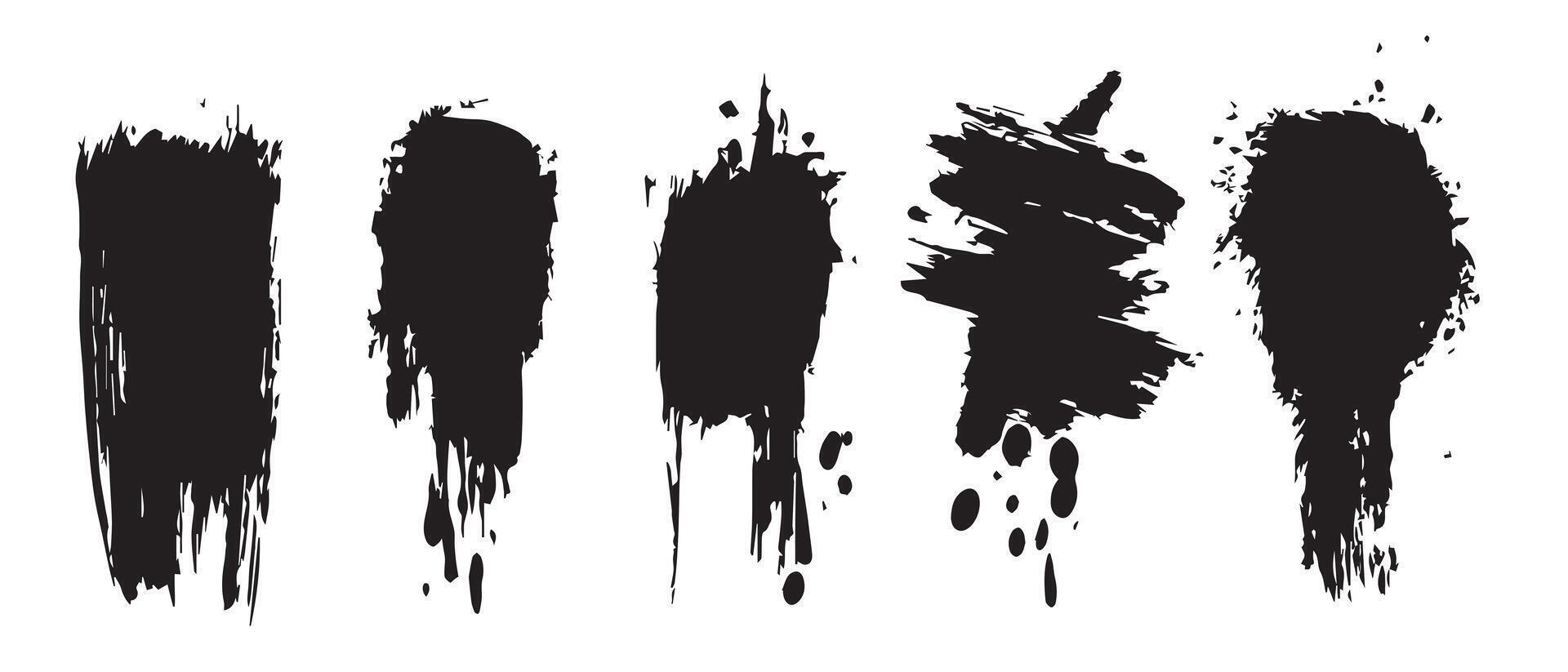 Grunge Black Ink Splatter Textures for Edgy Artwork vector