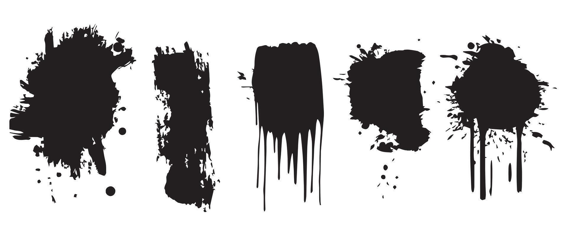Abstract Black Ink Splatter Backgrounds for Digital Use vector