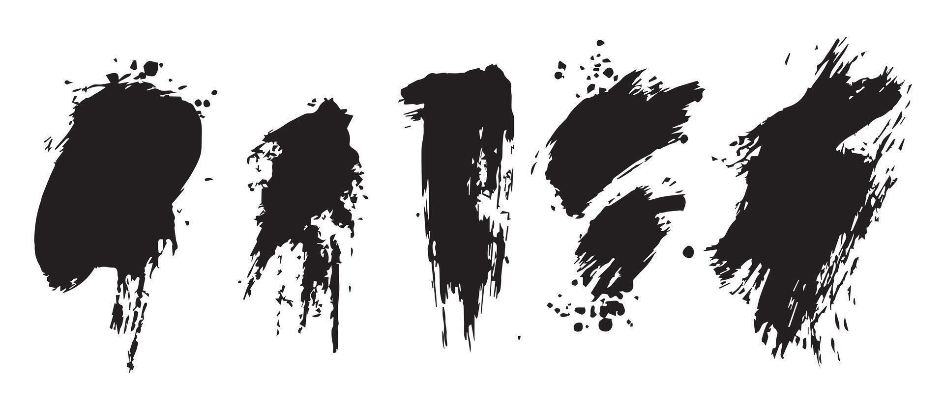 Grungy Black Ink Splatter Backgrounds for Print Design vector