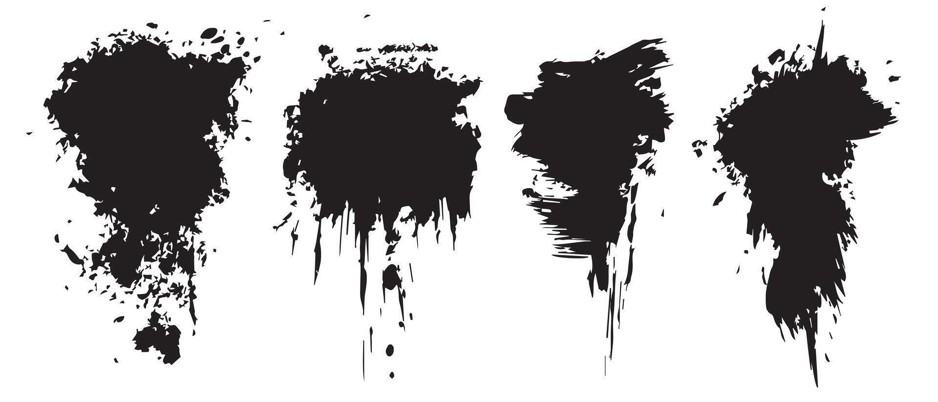 Ink Splatter Textures in Black for Layouts vector