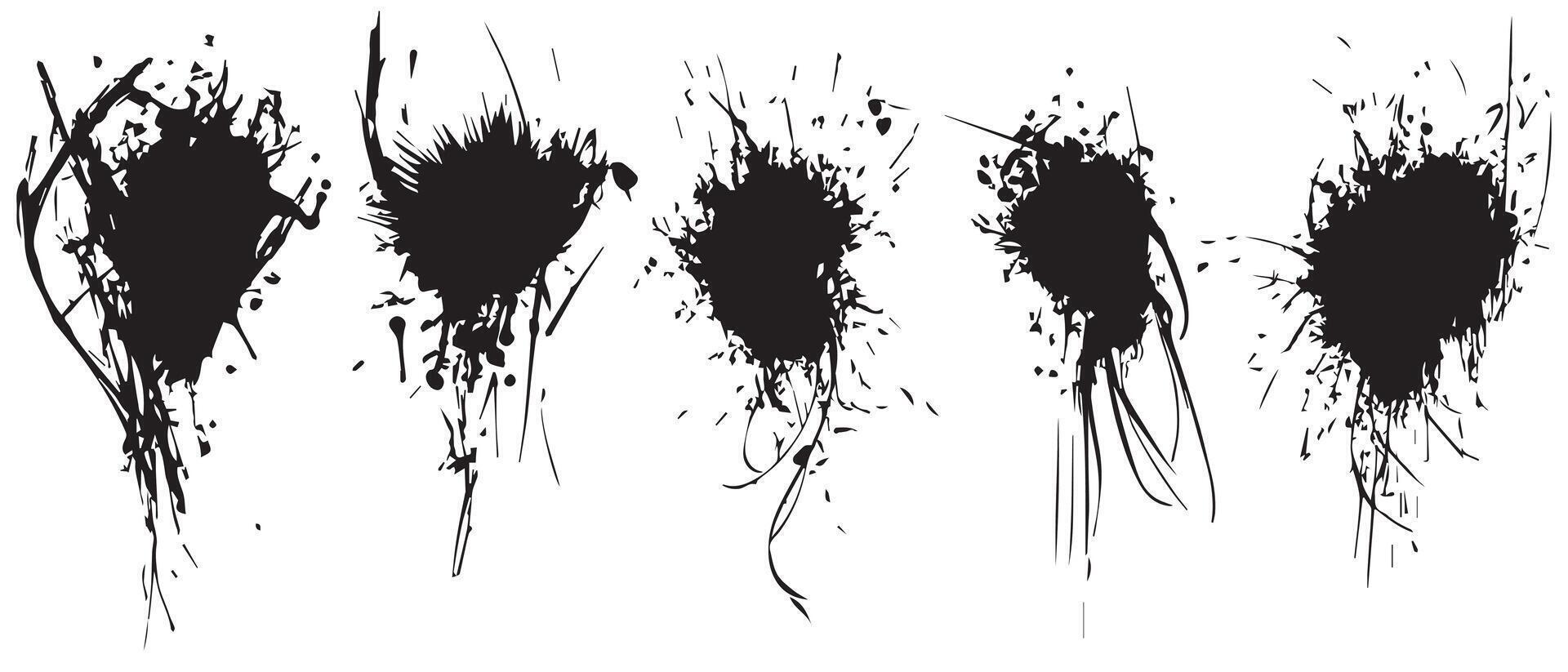 Spattered Black Ink Textures for Visual Style vector