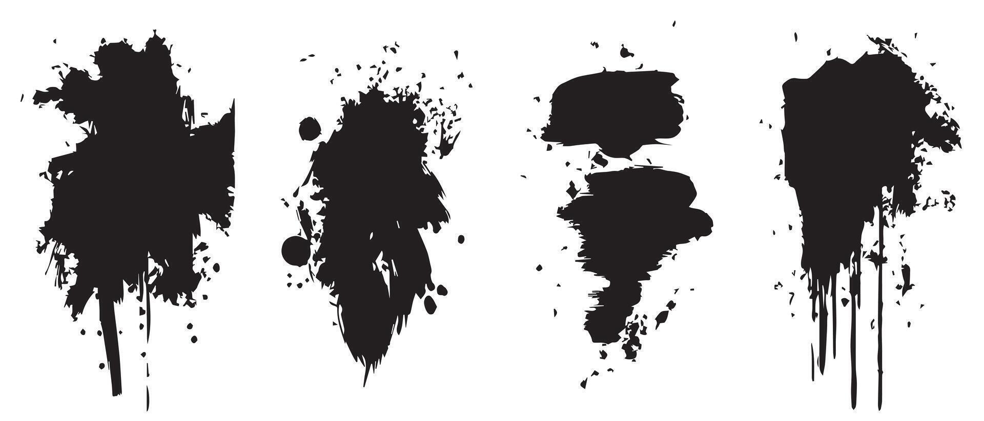 High-Res Ink Splash Backgrounds in Black vector
