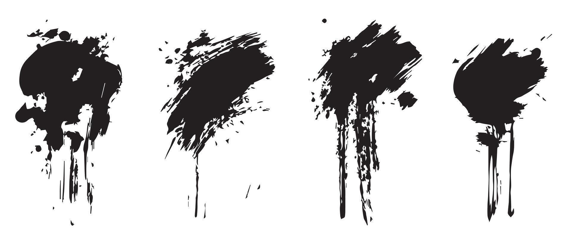 Elegant Black Ink Splatters for Layout Design vector