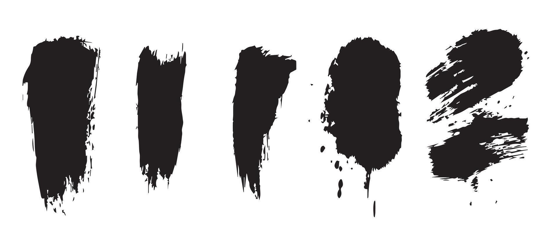 Realistic Ink Splatter Backgrounds in Black vector