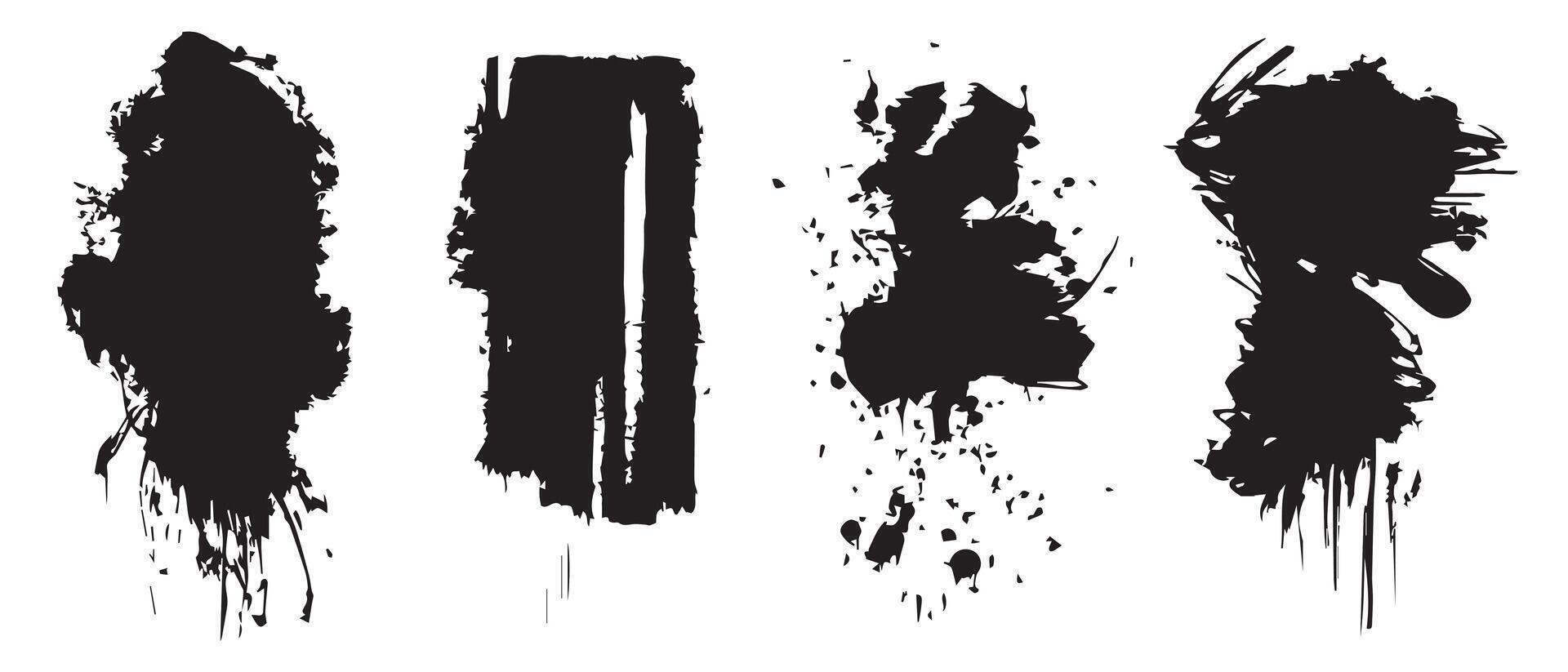 Black Ink Droplets and Splatters for Art Projects vector
