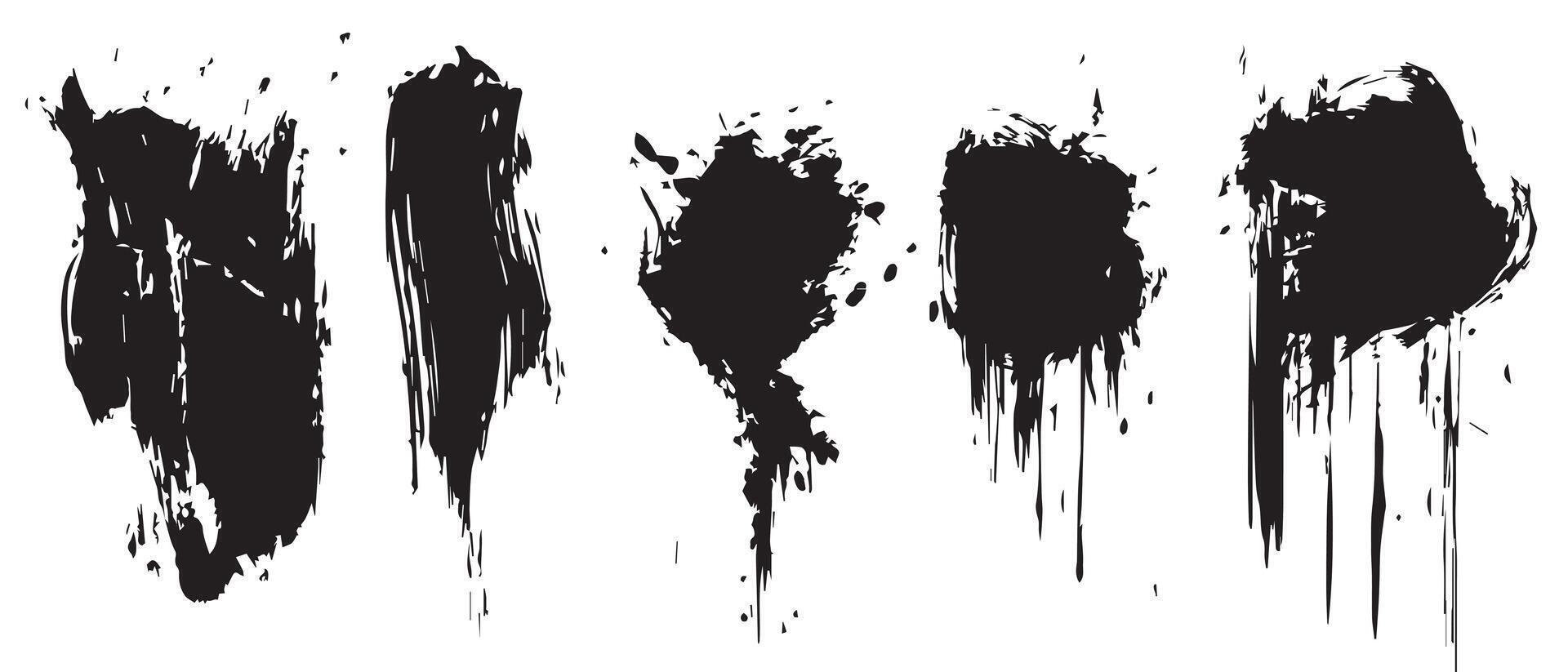 Expressionist Black Ink Splatters for Digital Art vector
